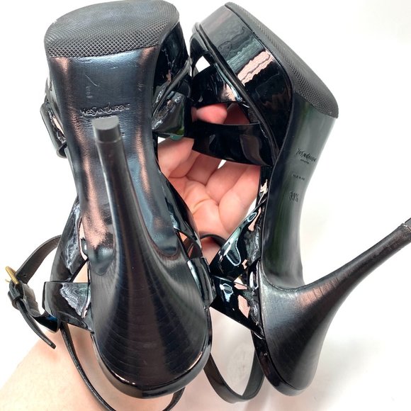 🌷❤️🔥FINAL SALE 🔥 NO OFFERS🌷💥Saint Laurent Tribute Patent Sandal 39.5 - Picture 8 of 9